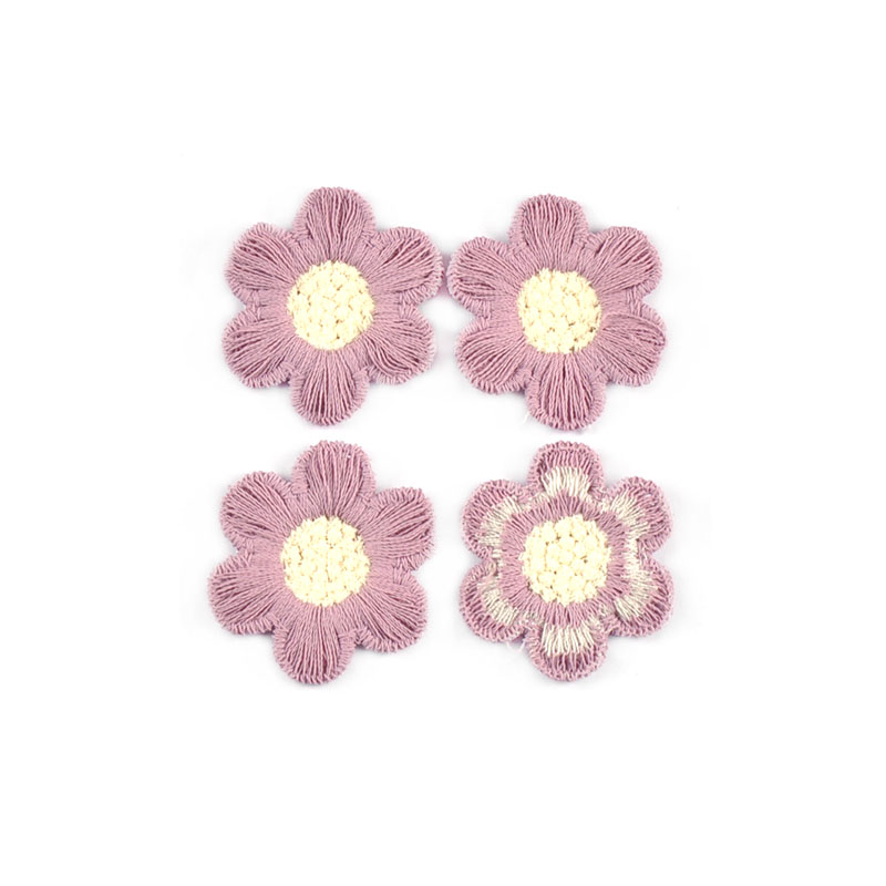 20 piezas 31mm clásico colorido bordado flor parches ropa horquilla apliques accesorios de costura DIY artesanías de álbum de recortes: Plata antigua