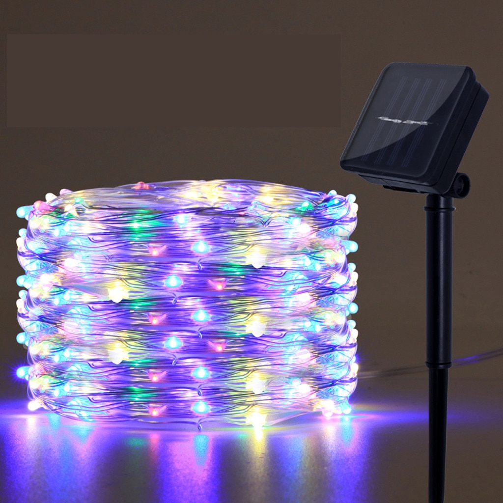 100 led lyskæder vandtætte vandkande lys soldrevne dekorationer til juletræ bryllupsfest dekoration