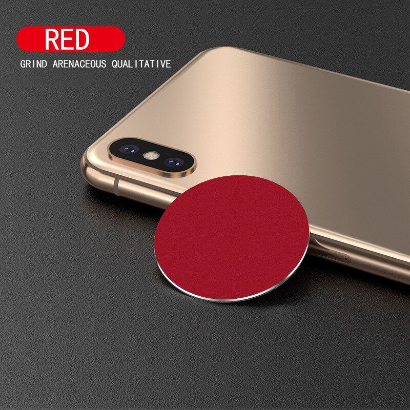 Adhesivo para iphone, placa de Metal, disco, hoja de hierro, soporte magnético para teléfono móvil, accesorios para coche, soporte magnético para teléfono, novedad de: red  FD