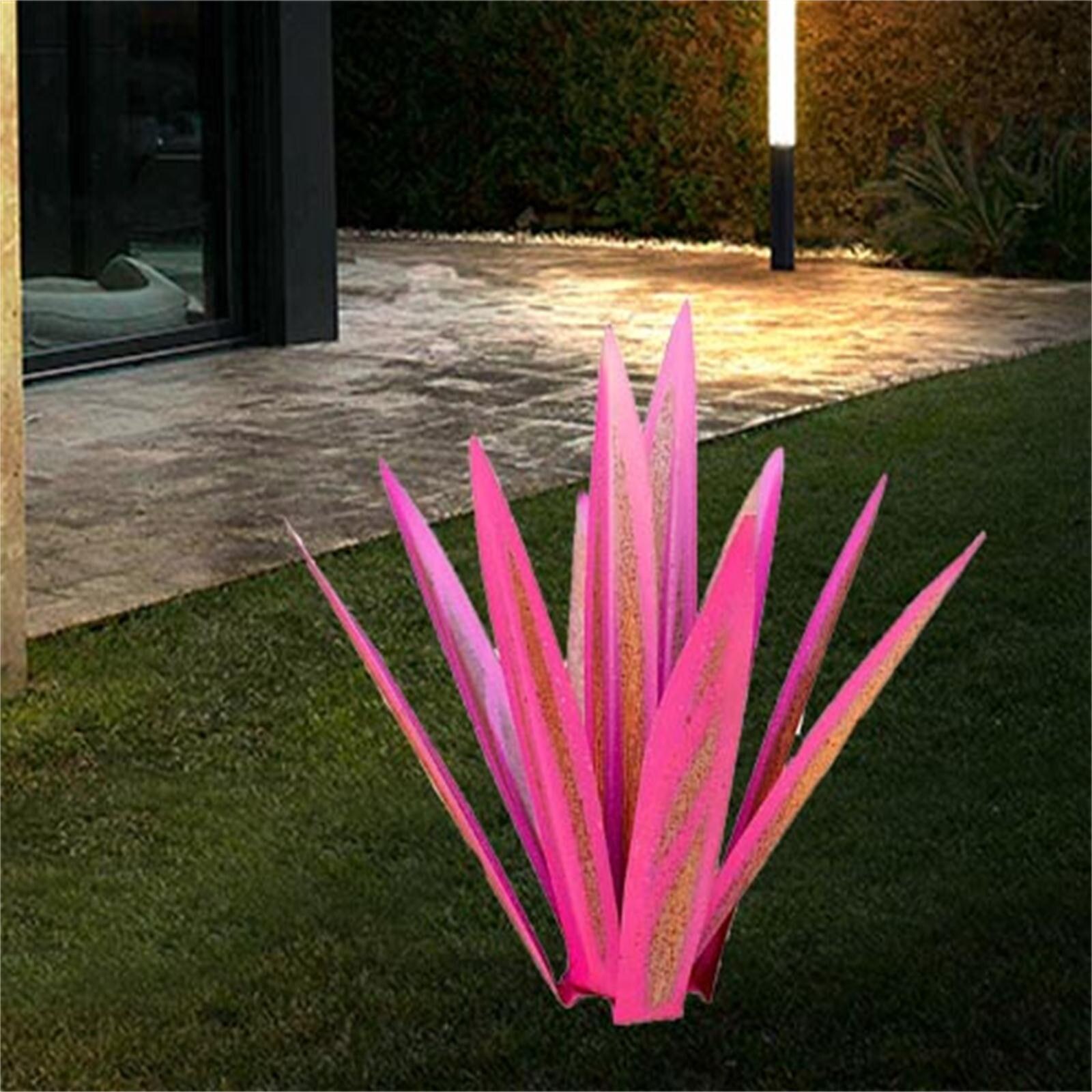 Diy Metal Art Tequila Rustic Sculpture Garden Yard Sculpture Home Decor 9 leaves Garden Signs Garden Decoration Accessories: C