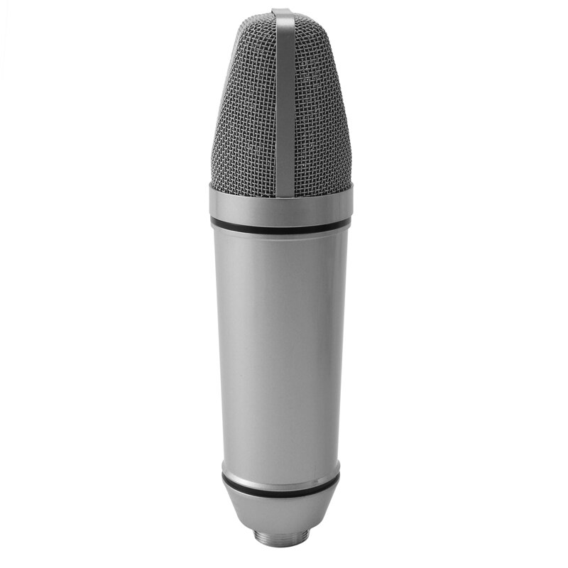 U87 Microphone Set Voice Microphone Metal Mini Host Device Condenser Microphone Live Microphone for Live/Show,White