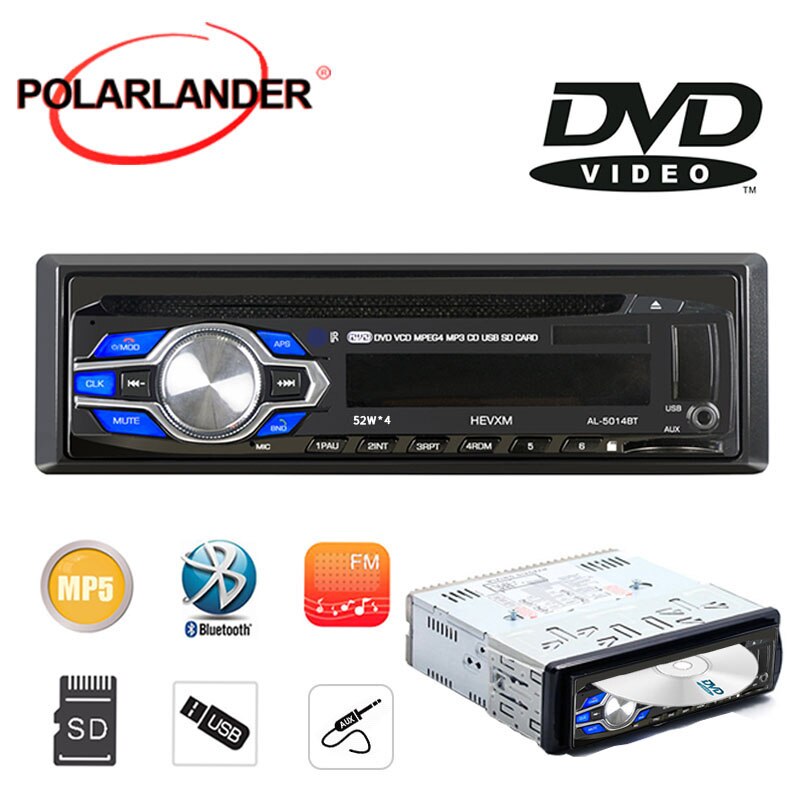 Automatic Car Radio Bluetooth MP3 Player 12V audio handfree usb mp3 DVD/VCD/CD/FM Radio 5V Cellphone charger