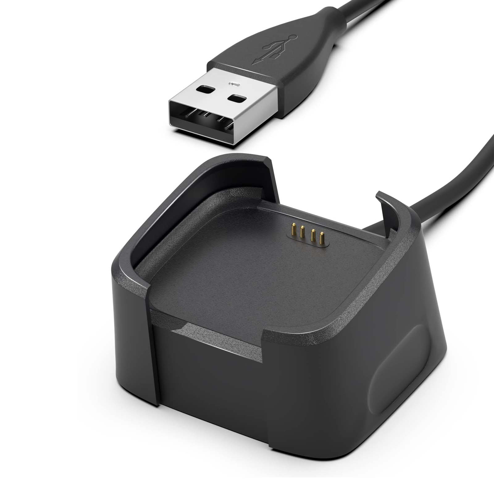 Adaptador de Cable de cargador USB para Fitbit Versa 1/Versa 2, adaptador de carga para reloj inteligente, accesorios Dord para Fitbit versa lite: Azul oscuro negro