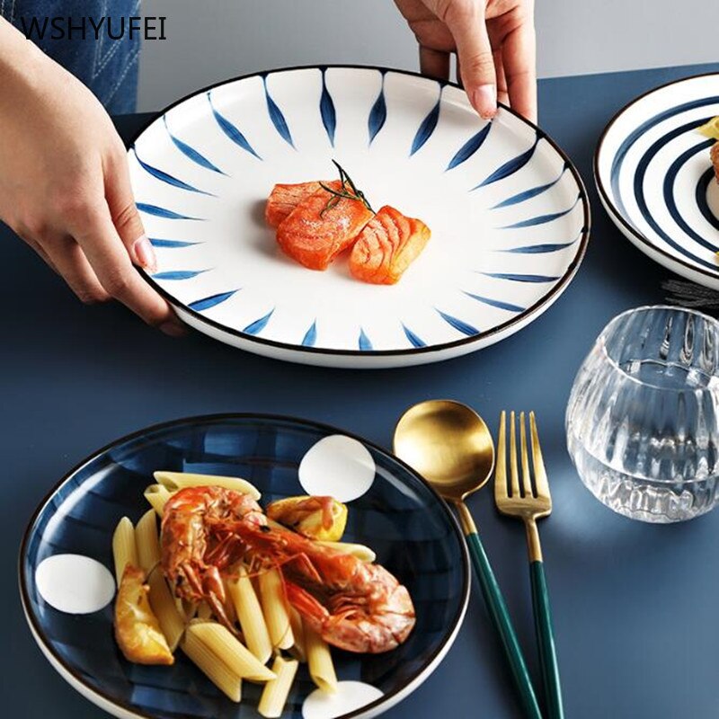 Japanese-style ceramic dinner plate serving dish cake disc western-style steak dish kitchen board snack dish salad bowl