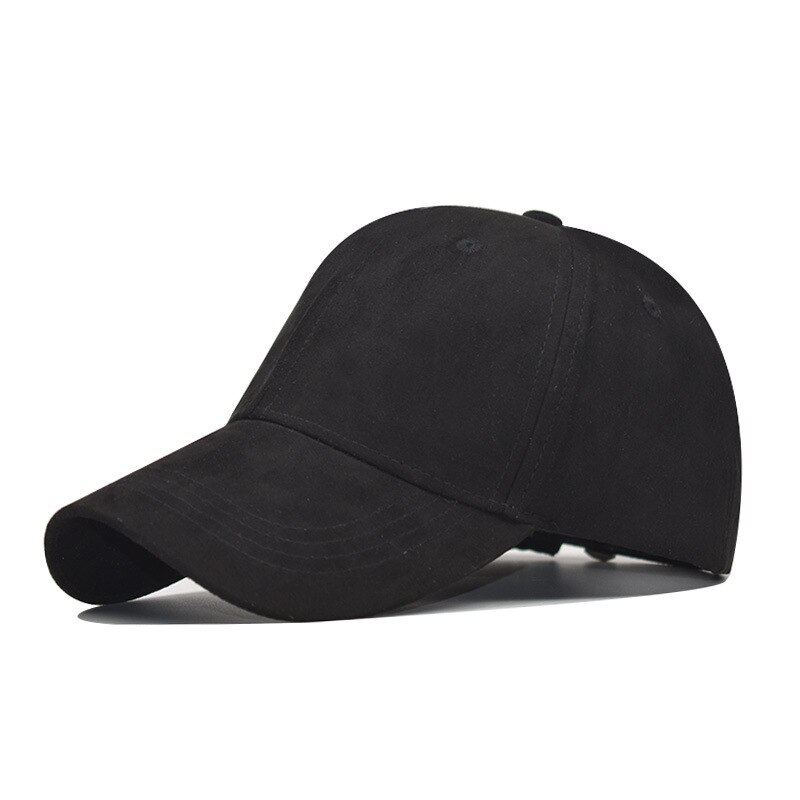 Mode Heren Baseball Caps Voor Mannen En Vrouwen Suede Eenvoudige Effen Snapback Hip Hop Bone Verstelbare Vader Trucker Hoed gorras Mujer: Black