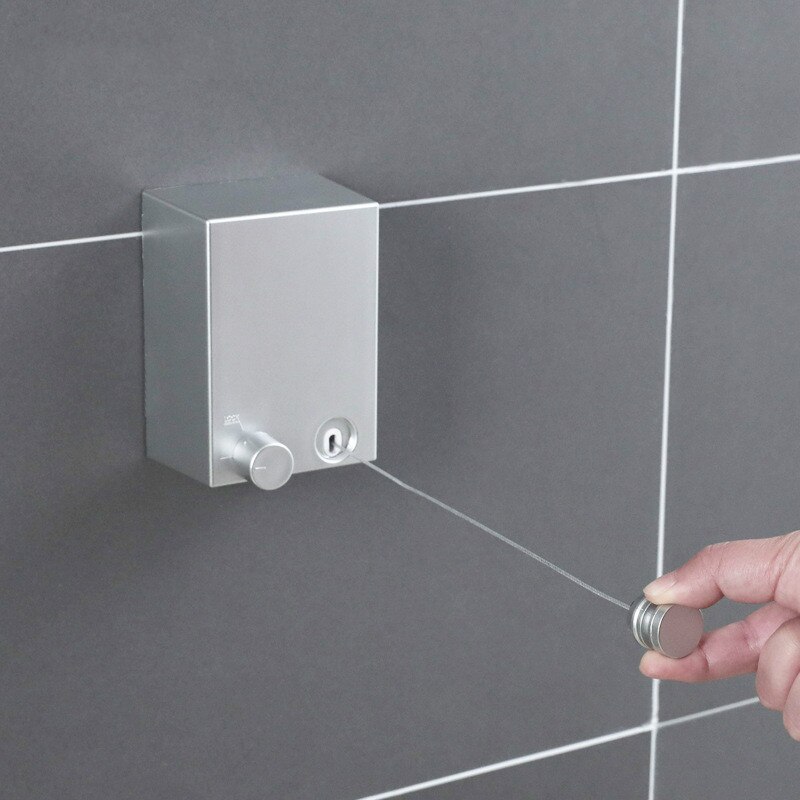 Double rangée corde à linge mural rétractable sèche-linge en acier corde mur cintre sèche-linge intérieur ligne de vêtements WY41002