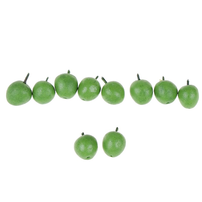 10pz 1/12 accessori per Astuccio delle bambole in miniatura resina verde mela/fragola rossa simulazione frutta modello giocattolo casa delle bambole decorazione