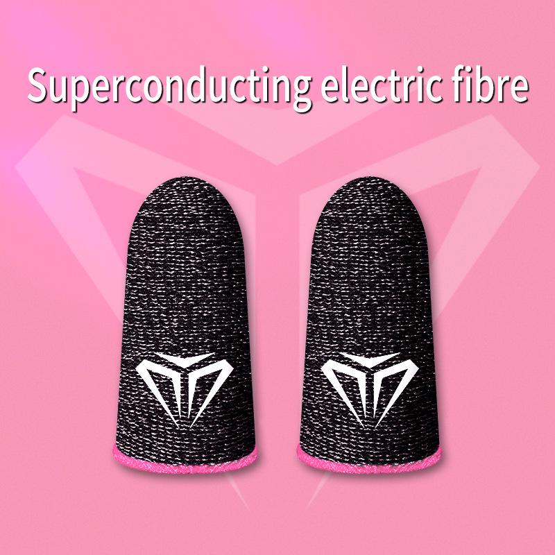 2Pcs Mobile Game Fingertip Gloves Sweatproof Anti-slip Touch Screen Finger Sleeve Breathable Gaming Fingertip Cover For Gamer: Silver