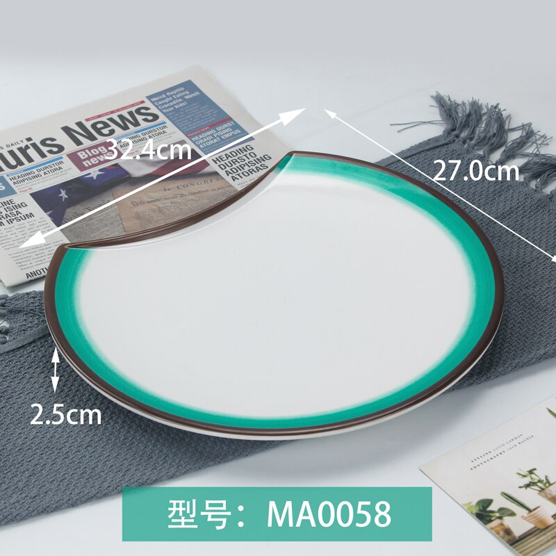 A8 vaisselle en mélamine assiette de forme spéciale pour usage domestique et Restaurants servant plat porcelaine cai die dîner: MA0058