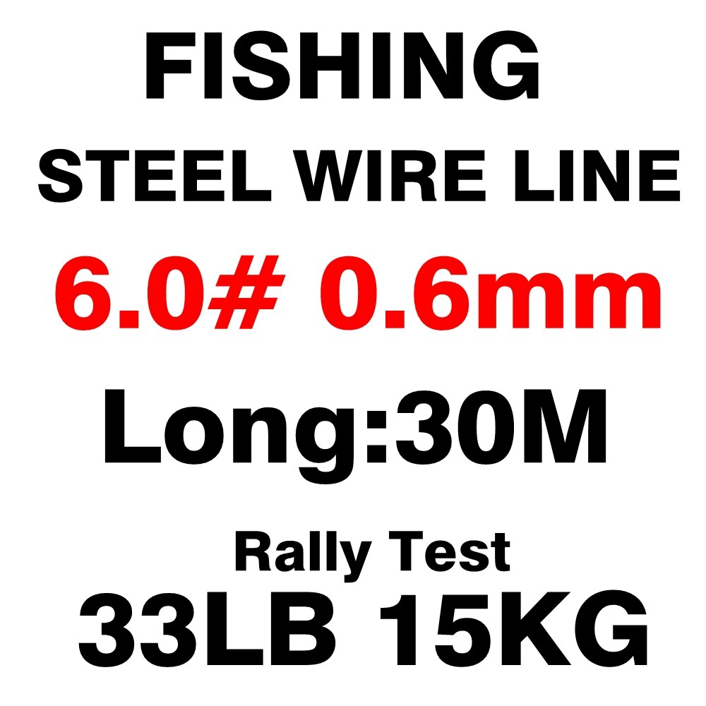 Fishing steel wire Fishing lines 50m-8m max power 7 strands super soft wire lines Cover with plastic Waterproof: Diameter 0.6mm