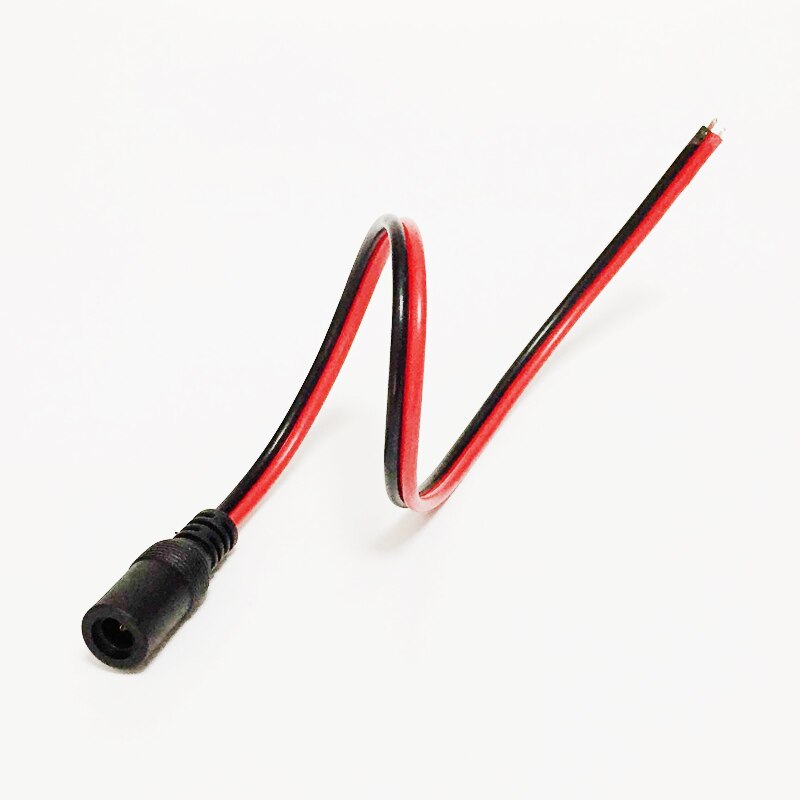 100PCS/Lot 30cm 5.5x2.1mm DC 12V Power Supply Cable Pigtail Female Jack Plug Connector Copper Wire for CCTV Security Camera