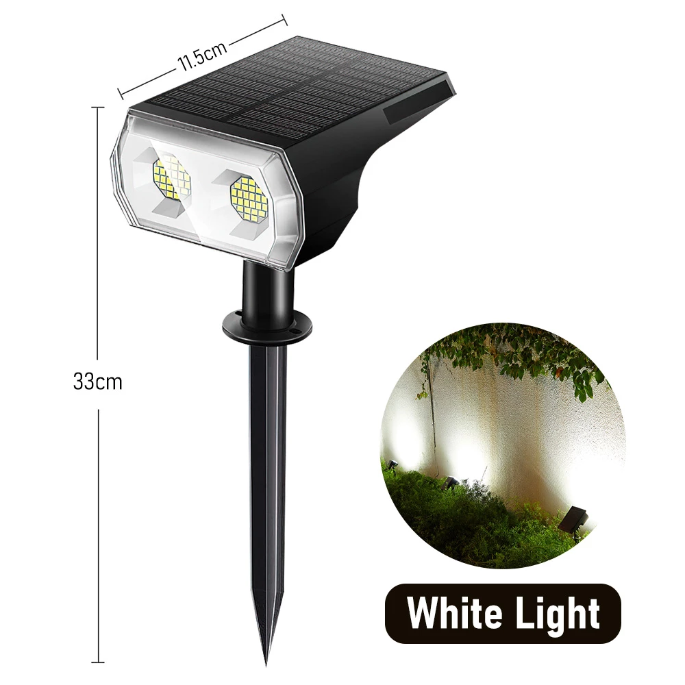 Solar LED Light Outdoor Garden Light Solar Lawn Lamp Driveway Landscape Lighting Solar Spotlight Patio Porch Solar Wall Light: White Light / 2PCS