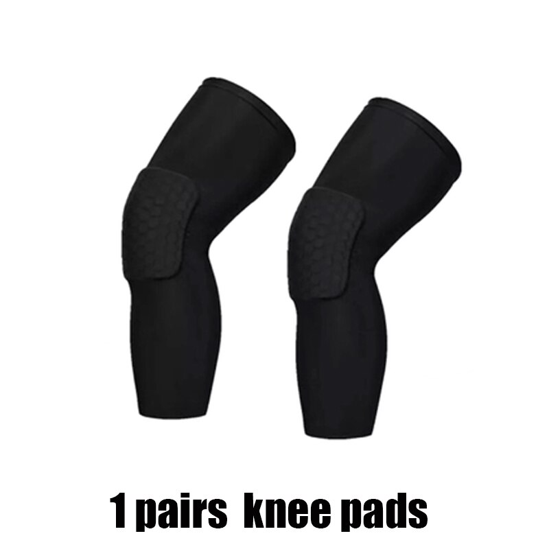Mannen Sport Kneepad Elleboog Shock Guard Compressie Padded Shorts Shirt Vest Set Voetbal Basketbal Beschermende Gear Borst Rib Guards: Xl / Kneepads