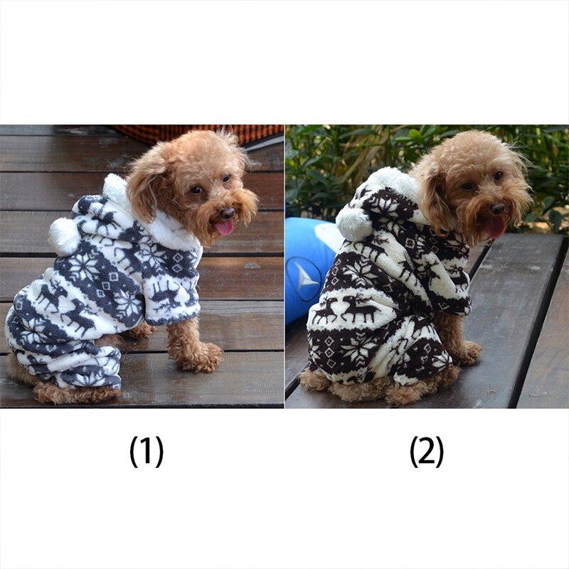 Inverno quente macio hoodie macacão casaco roupas traje para cachorro de estimação cachorro quente bonito