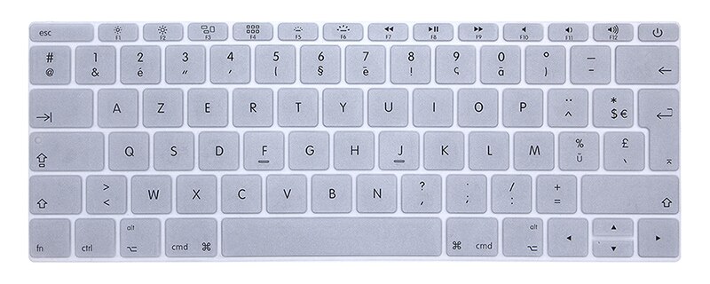 Französisch tastatur schutz Für macbook Retina 12 Profi13 EU-Geben Sie A1708 A1534 A1931 tastatur abdeckung Laptop zubehör Laptop Film: Silber
