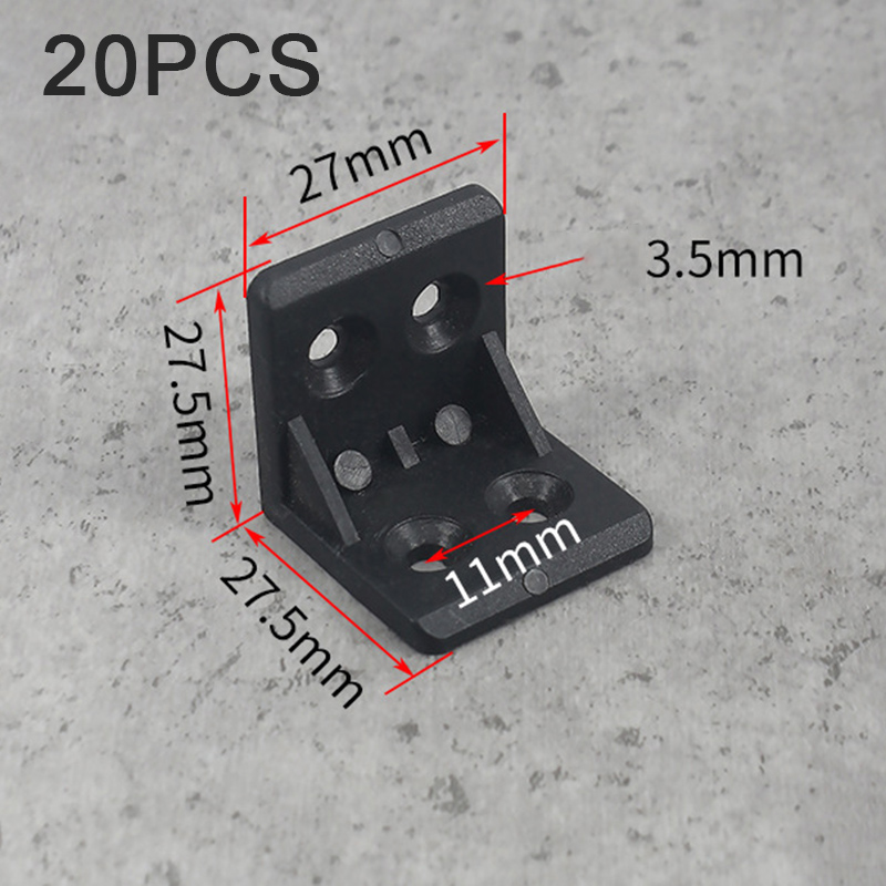 20pcs/lot Wonzeal Plastic Thickened Corner Brackets Furniture 90 degree Angle Corner Code Cabinet Furniture Hardware: DBK