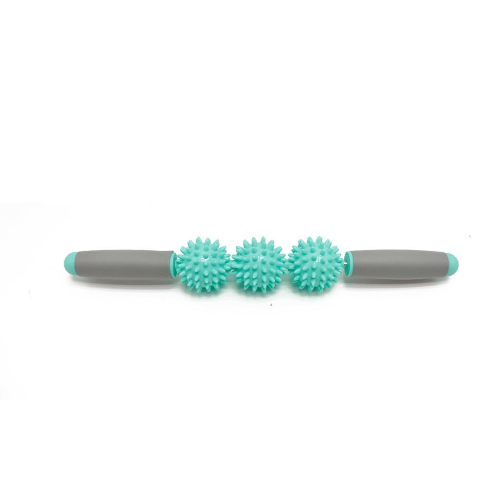 Brush Massage Stick Hedgehog Balls Muscle Roller Anti Cellulite Massager Trigger portable plastic Point Stick Cellulite Slimming: 3-green