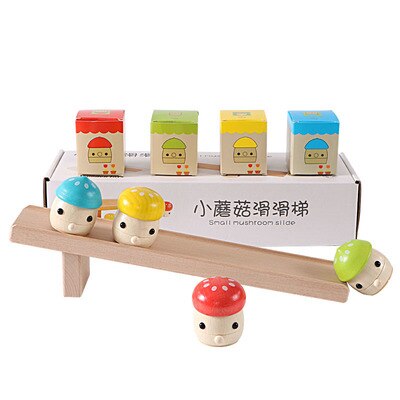 Kind Grappig Speelgoed Houten Model Kleine Paddestoel Slideway Blokken voor Verminderen Prseesure Speelgoed: Default Title