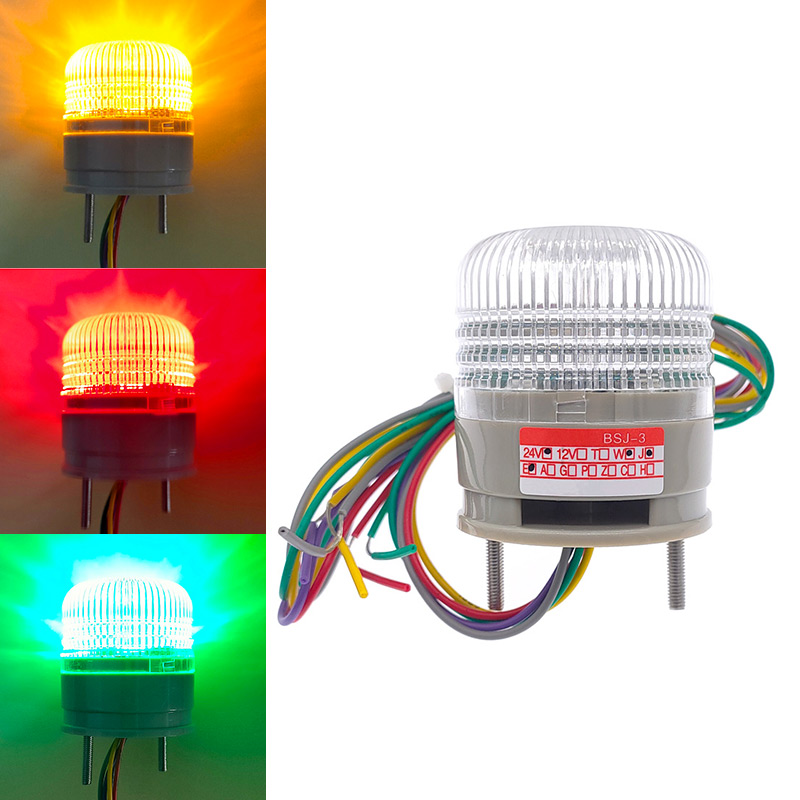 Trefarvet indikatorlys med summer strobe signal advarselslys lta 5002 12v 24v led lampe blinkende lys sikkerhedsalarm