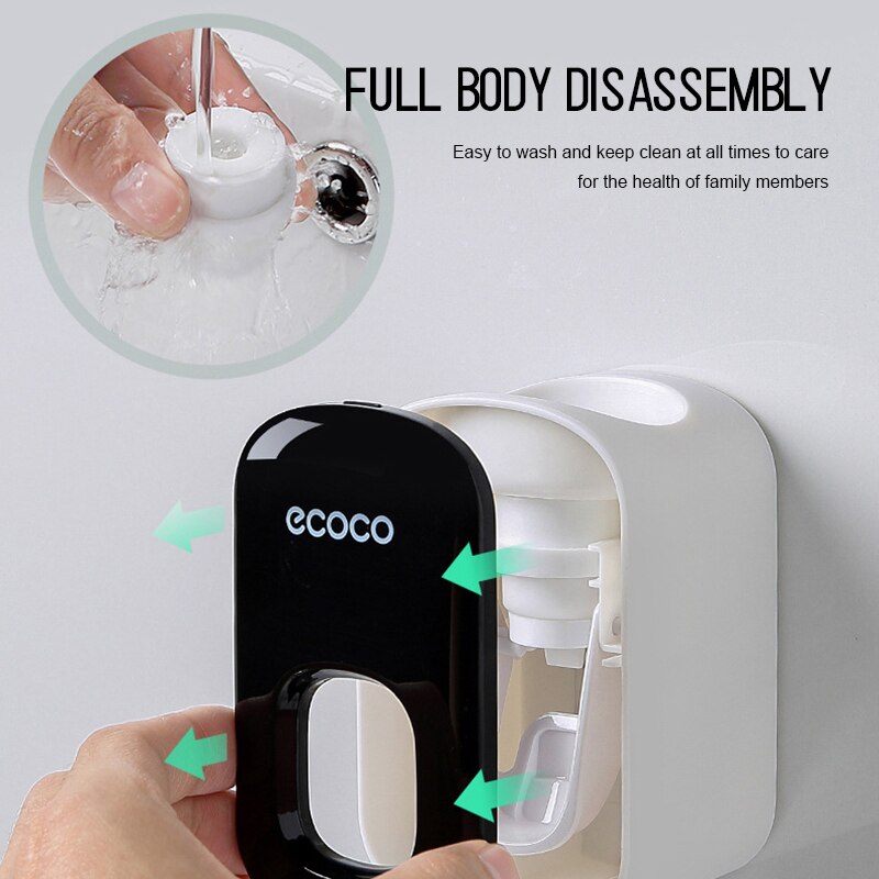 Wall Mount Automatic Toothpaste Dispenser Set Toothpaste Squeezer Dispenser Bathroom Toothbrush Accessories Easy To Install