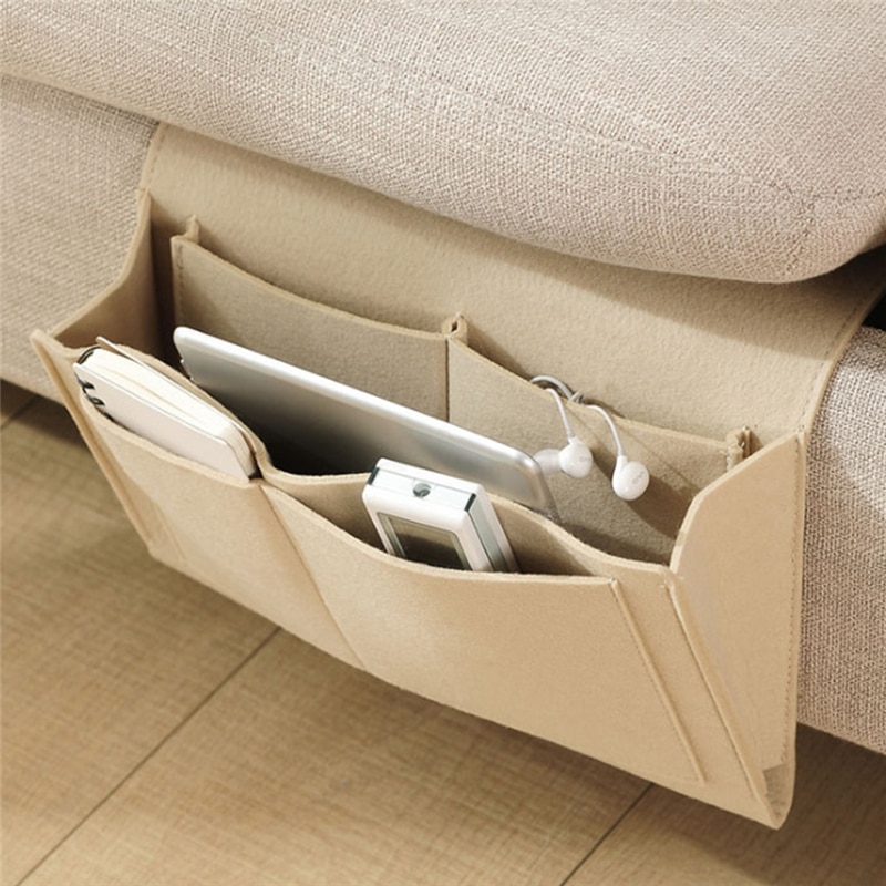 Fjernbetjening hængende caddy sengen sofa opbevaring organisator seng holder lommer seng lomme sofa organisator lommer bog opbevaring: Gul