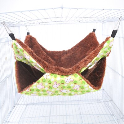 Set Double Thick Plush Warm Bed Rat Hammock for Hamster House Hanging Nest Sleeping Bag Hanging Tree Beds Hamster Cages: F / 35 x 35cm