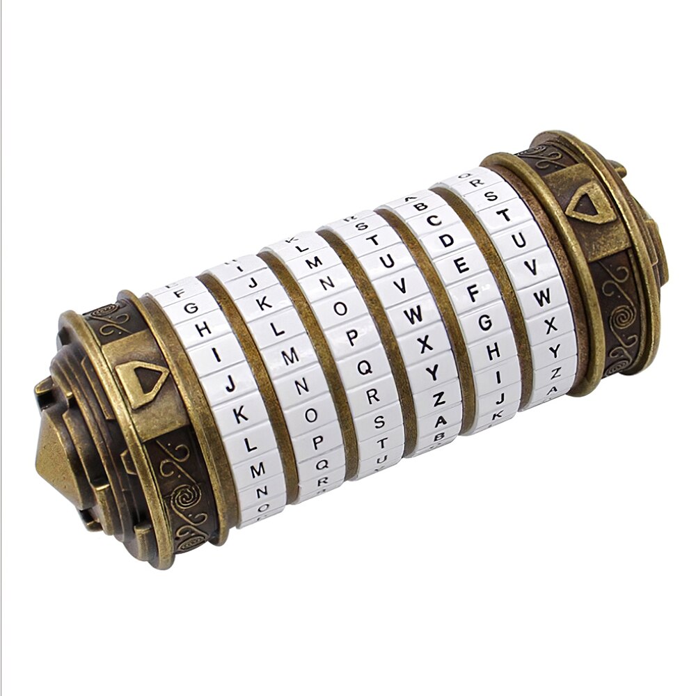Jouet à code de Léonard de Vinci, cryptex en métal pour de mariage, saint-valentin, mot de passe en lettres, accessoire pour escape room: C