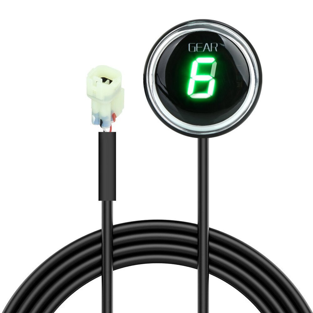 Indicador de Engranaje redondo para motocicleta Kawasaki, indicador de marchas de 1 a 6 niveles, Plug & Play para motocicleta Kawasaki Versys 650 1000: Gear display-Green