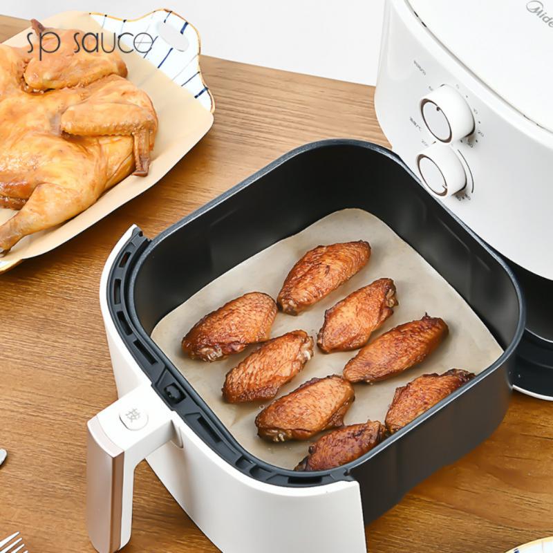 Almohadilla de papel desechable para freidora de aire, papel de aceite de silicona antiadherente para hornear, microondas, barbacoa, papeles de suma tenue