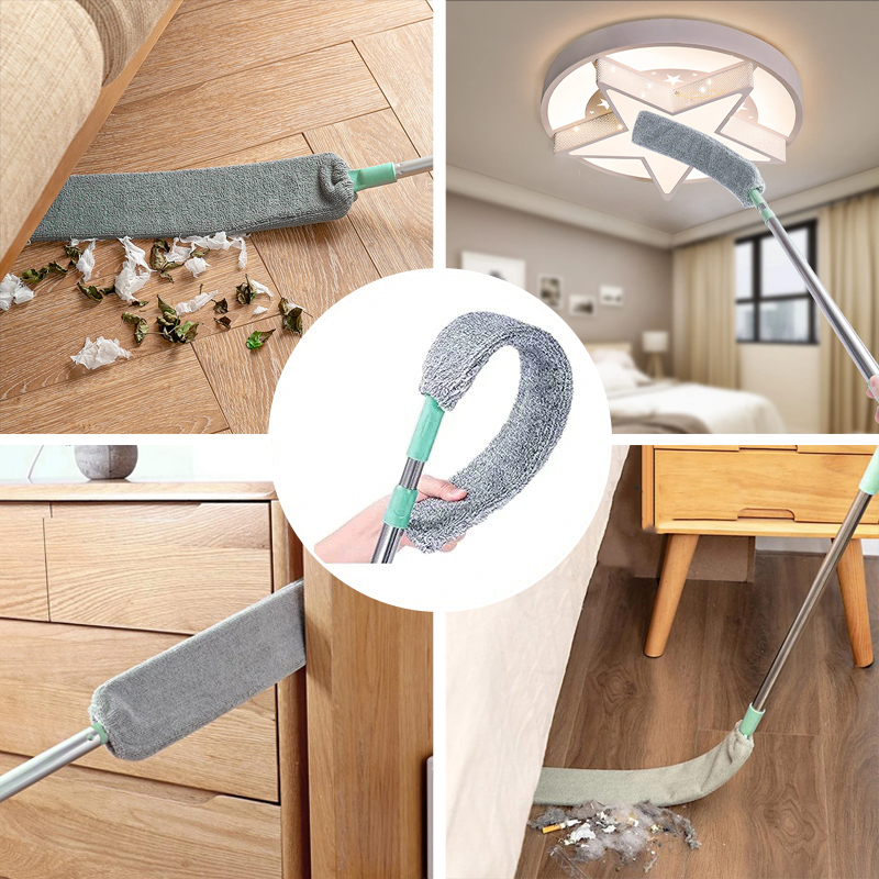 Dust Mop Floor Ceiling Cleaning Mop Long Handle Broom Bed Bottom Dust Cleaner Sofa Dust Removal Brush Household Cleaning Tool