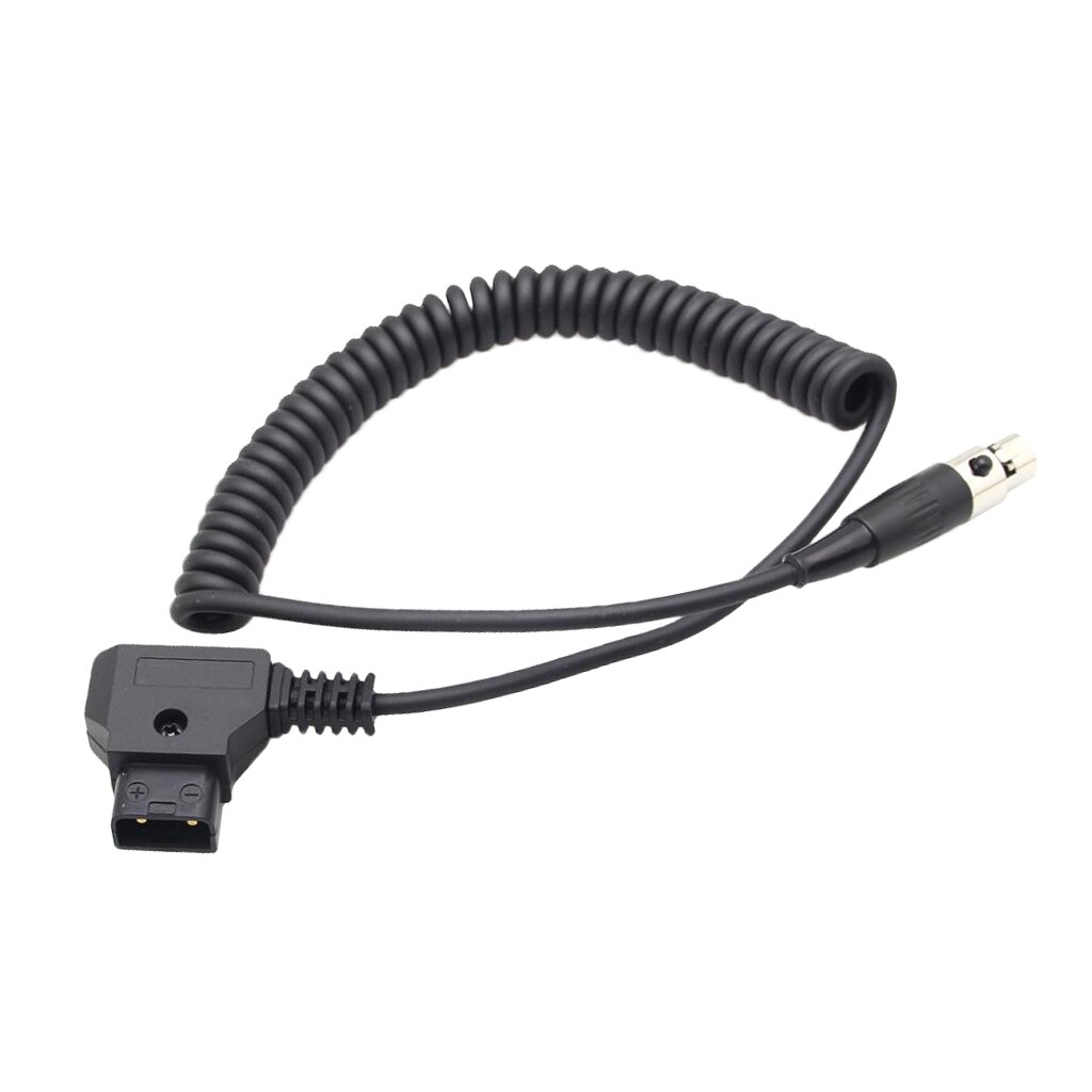 D-tap macho para 4 pinos mini xlr fêmea adaptador de alimentação enrolado cabo para vfm 5.6 Polegada monitor