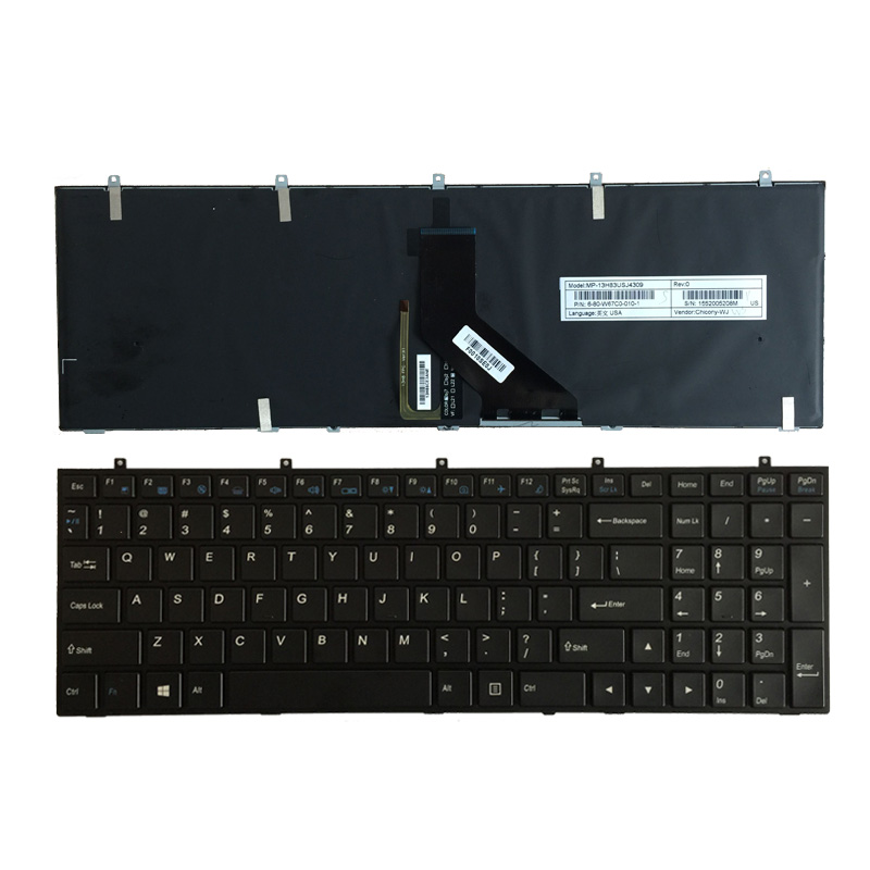 Clavier d&#39;ordinateur portable anglais US, noir, pour Clevo W355 W355SSQ W355SDQ W355STQ w670 scq w670 srq w670 shq