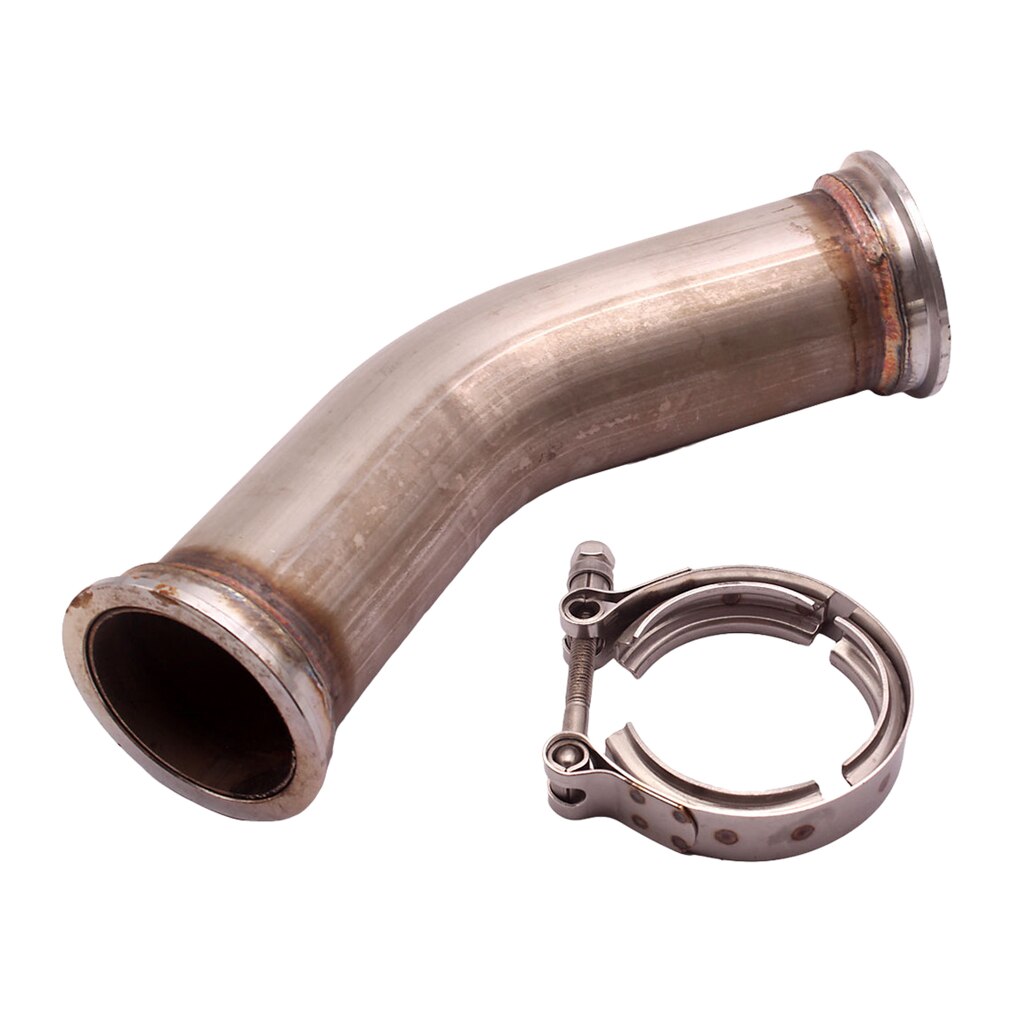 45 Degree V-Band Pipe Turbo Exhaust Downpipe with 2.5" V band Flanges Clamp