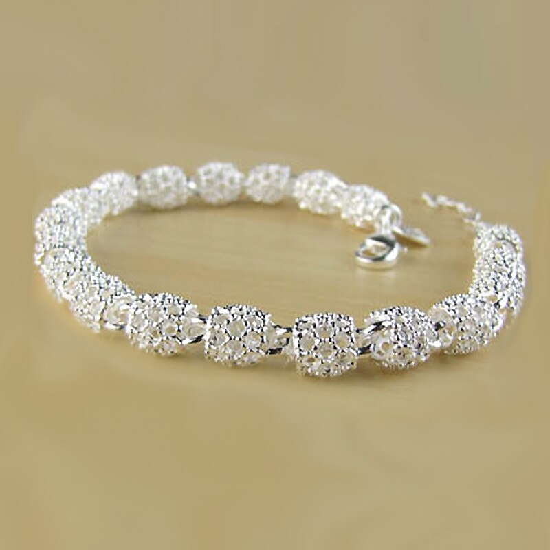 Silver Plated Bracelet Geometric Hollow Bead Bracelets For Women Bracelets & Bangles Jewelry Femme Bileklik Pulseira