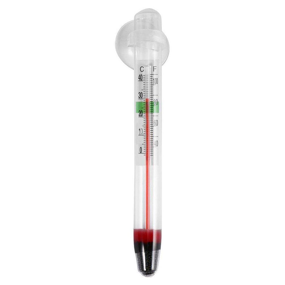 1Pc Aquarium Glas Thermometer Nauwkeurige 0-44 Graden Zuignap Water Temperatuur Celsius Meten Met Krachtige Submersibl H1X0