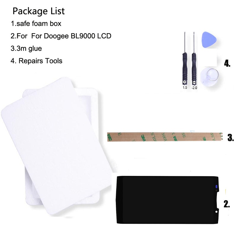 Doogee – écran LCD tactile et outils 5.99 pouces FHD + 2160x1080P 18:9, pour téléphone Doogee BL9000 Android 8.1, Original