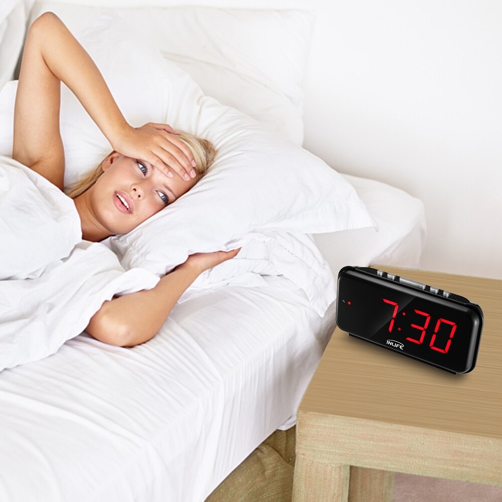 6.5-inch Large Screen Big Snooze Button Red LED Digital Bedside Alarm Clock