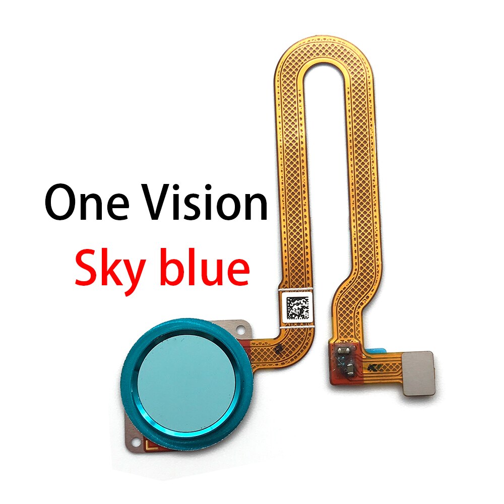 Sensor de huella dactilar Inicio tecla de retorno botón de menú, Cable flexible para Motorola Moto G7 Plus / G7 G8 Power / One Vision Home: One Vision Sky Blue