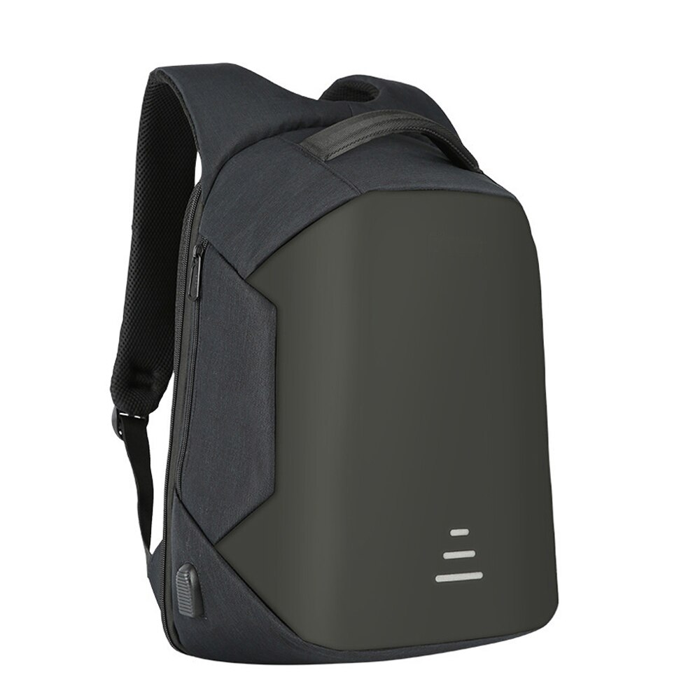 MARKROYAL Anti-theft Men Backpack For 15.6 Inch Laptop External USB School Rucksack Bag Large Capacity Urban Waterproof Mochila: Black