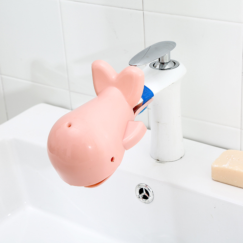 Extensor de grifo para niños pequeños, manija del fregadero con dibujos animados, extensor de grifo de baño para bebés, herramientas para lavarse las manos: Pink