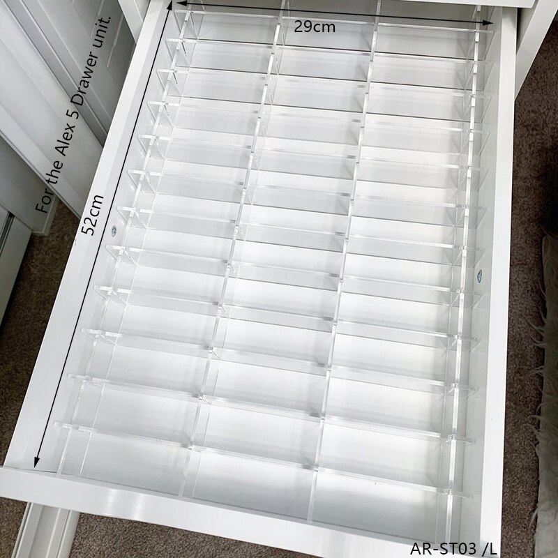 anon DIY Schubladenteiler-einstellen für ALEX 5 und 9 Schubladen, anpassbare Acryl-machen-hoch-Aufbewahrungs-Organizer-Trennwände in der Schublade, verstellbar: Weiß