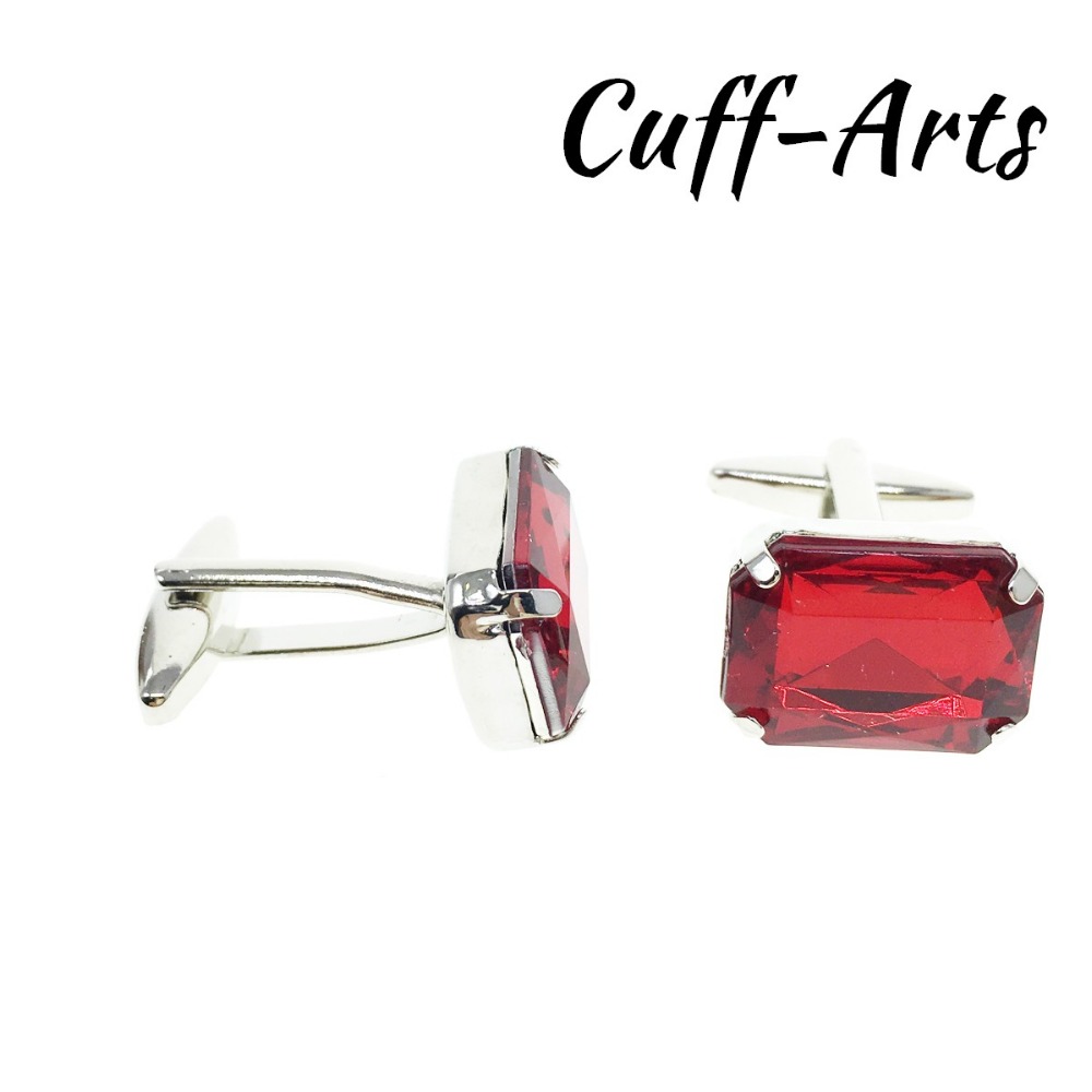 Cuffarts Luxus rot Kristall Acryl Quadrate Manschettenknöpfe Für Herren Shirt Schmuck Geometrische Manschette Verknüpfung Tasten Botões Punho C20143