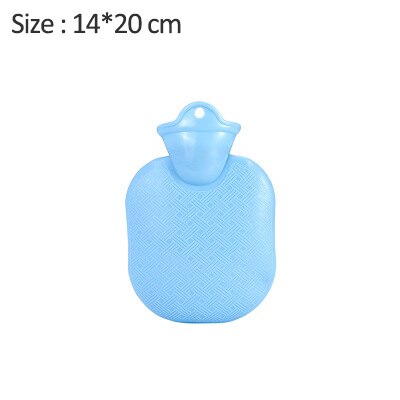 Water Bottle Solid Color Thick PVC Silicone Rubber Water Bottle Irrigation Hand Warmers Warm Palace Warm Bag: Blue-S