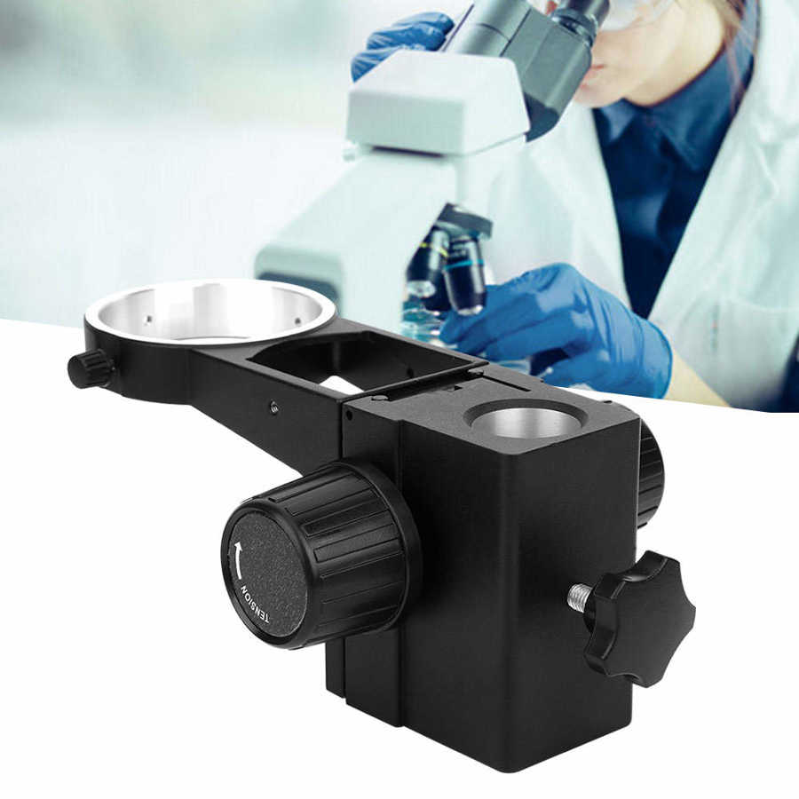 Microscope Bracket Black Aluminum Alloy Stereo Microscope Focusing Bracket Rack Accessory for Repair Maintaining