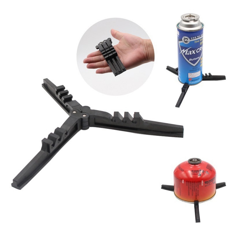 Outdoor Camping Gas Tank Stove Base Holder Cartridge Canister Tripod Braket Bottle Shelf Tilting Prevention Stand