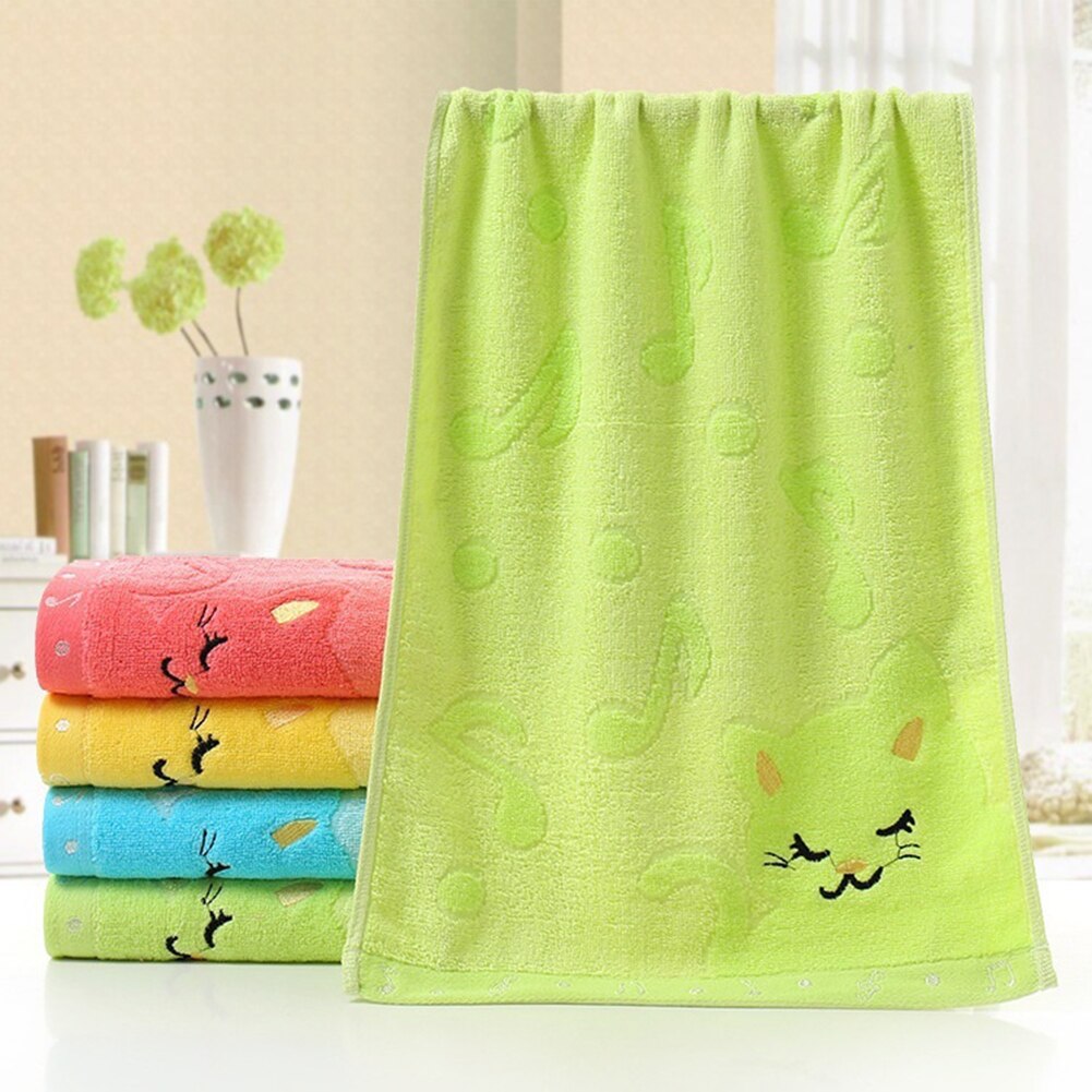 Leuke Kat Muzieknoot Kind Zachte Handdoek Water Absorberende Voor Thuis Baden Douche Microfiber Thuis Wassen Handdoek Gezicht Handdoeken