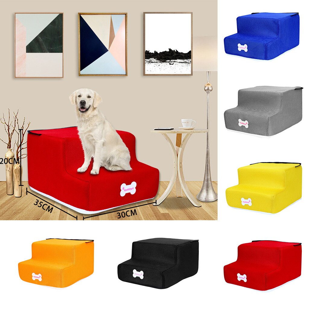 Hond Trap Hond huis Ademend Anti-slip Verwijderbare Huisdier Bed Trappen Hond Oprit 2 Stappen Ladder voor Kleine Honden лестница для собак