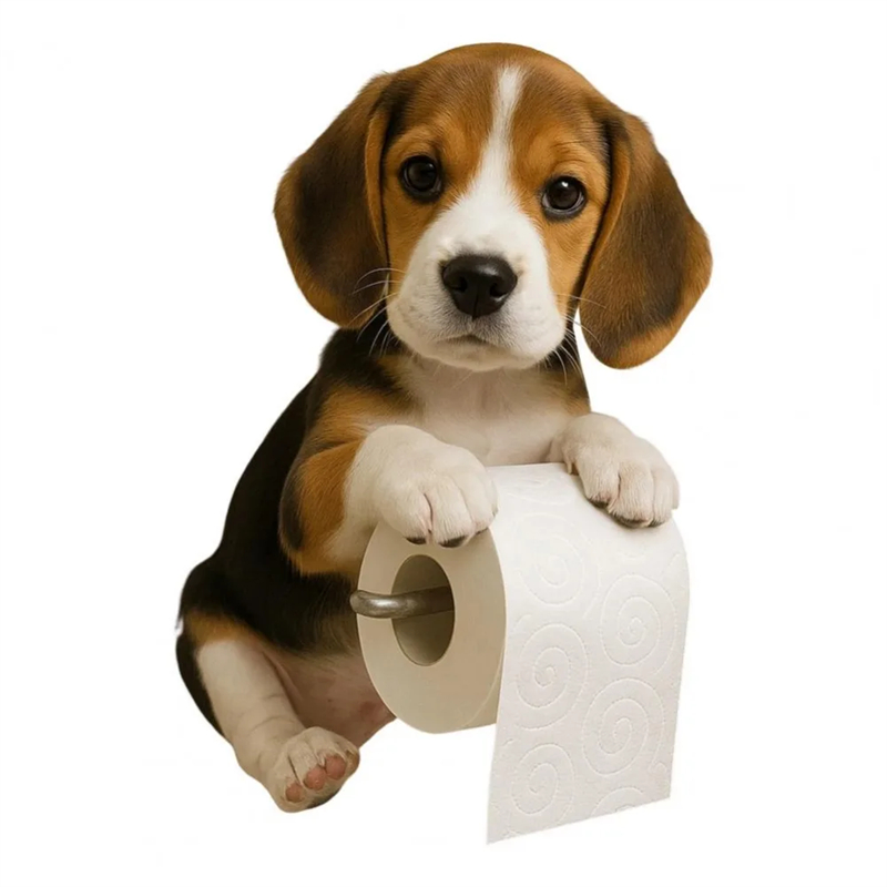 Soporte de papel higiénico para perro divertido, estatua de Animal de resina montada en la pared, organizador de rollos de pañuelos para el baño, decoración del hogar, 1 Uds.: Azul marino