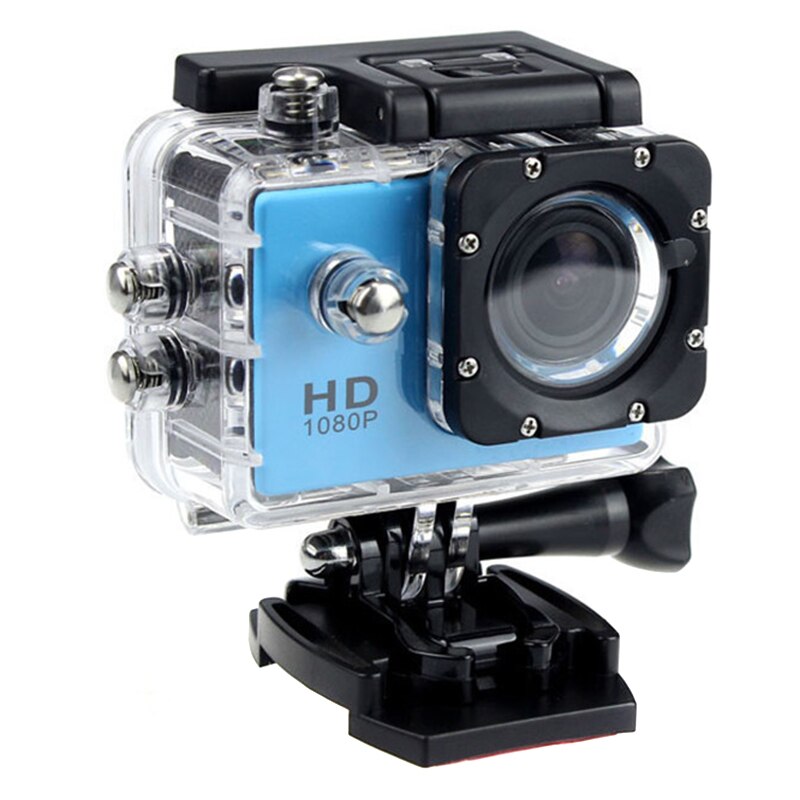 Sports Camera Full HD Video Camera 30M Sports DV 2.0 Inch LCD Screen 1080p Waterproof Camera Mini Camera Recorder: Blau