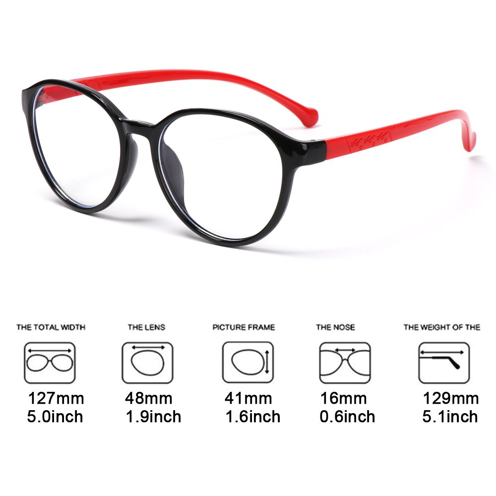 Qutzzmnd Anti-blue Light Computer Glasses Boys Girls Kids Glasses Protection Eyeglasses Ultra Light Frame Glasses